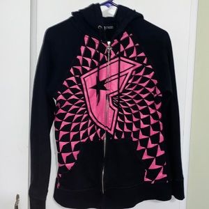 Pink famous stars & Straps sip up jacket